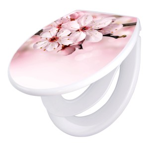 Banjado Familien WC-Sitz mit Kirschblüten-Motiv und Absenkautomatik. Klodeckel mit integriertem Kindersitz.
