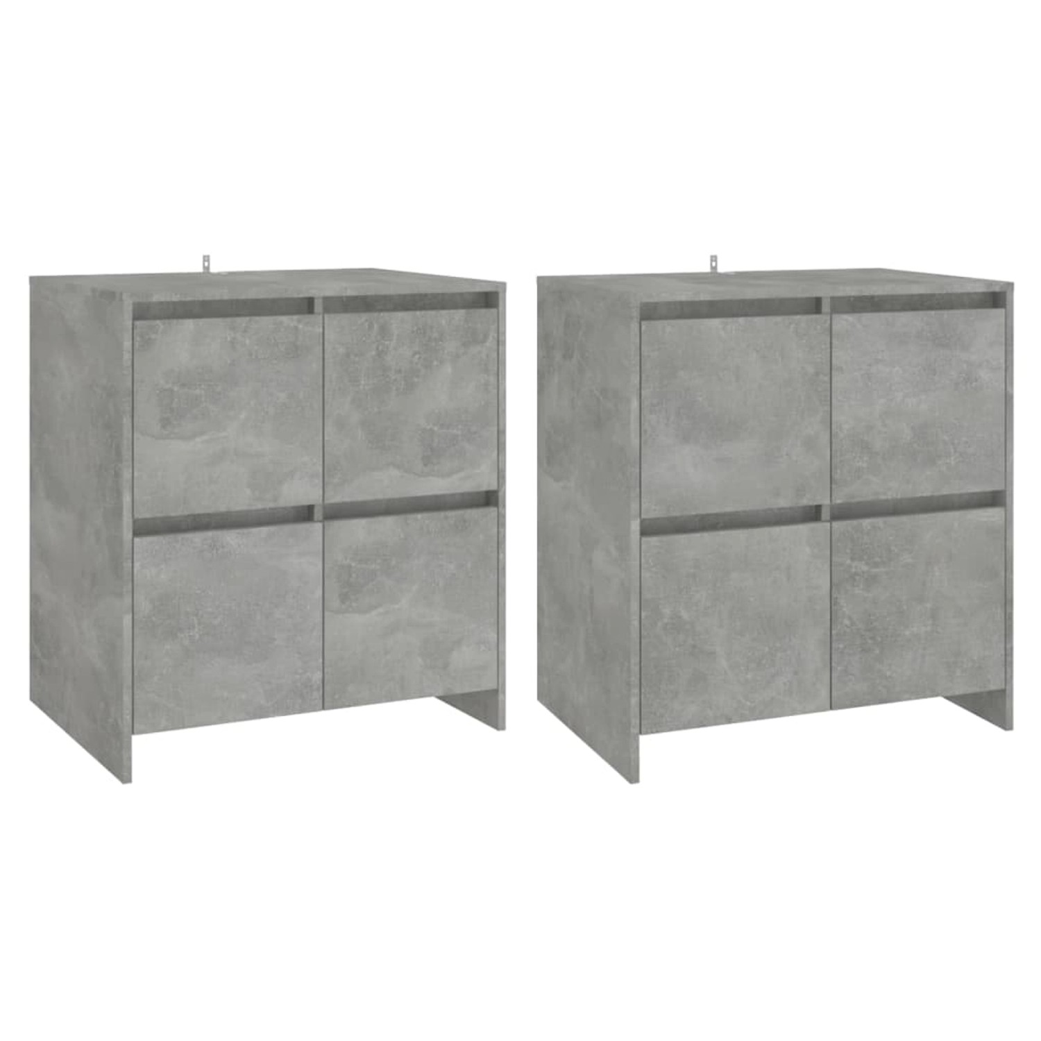 vidaXL Sideboards 2 Stk Betongrau 70x41x75 cm Holzwerkstoff 3098092 günstig online kaufen