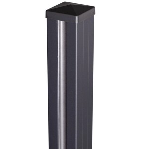 GroJa Alu-Torpfosten in Anthrazit zum Einbetonieren für Steckzaun-Systeme.