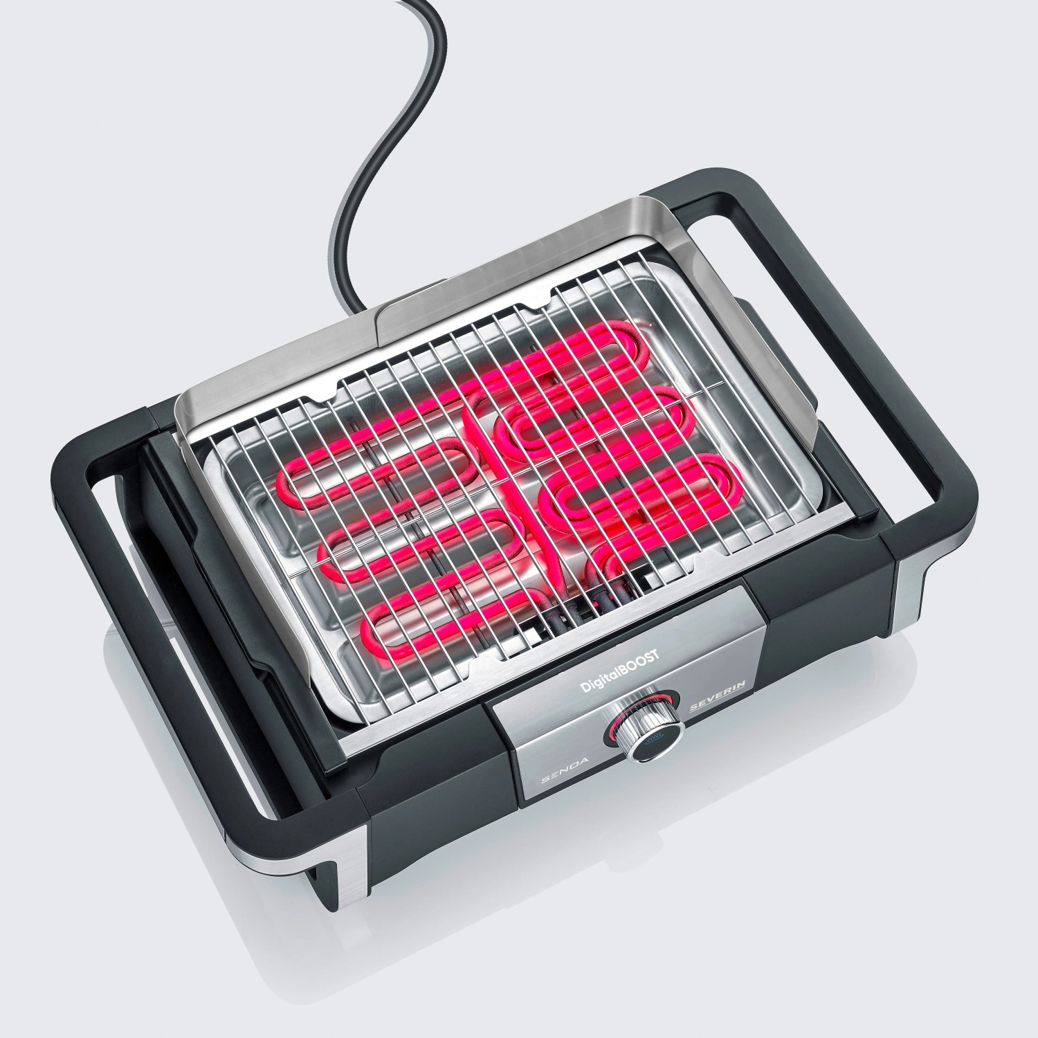 Severin Tischgrill PG 8114 SENOA DigitalBOOST Elektrogrill mit Heizspirale und Temperaturregler.