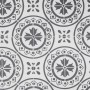 Muster von Rust-Oleum Kreide-Bodenfarbe Anthrazit mit floralen Ornamenten.