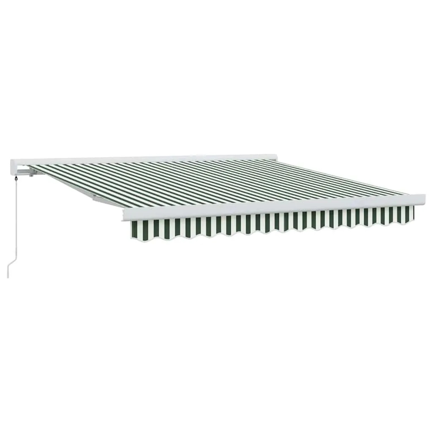 vidaXL Einziehbare Markise Grün und Weiß 300 x 250 cm Stoff und Metall 3330189