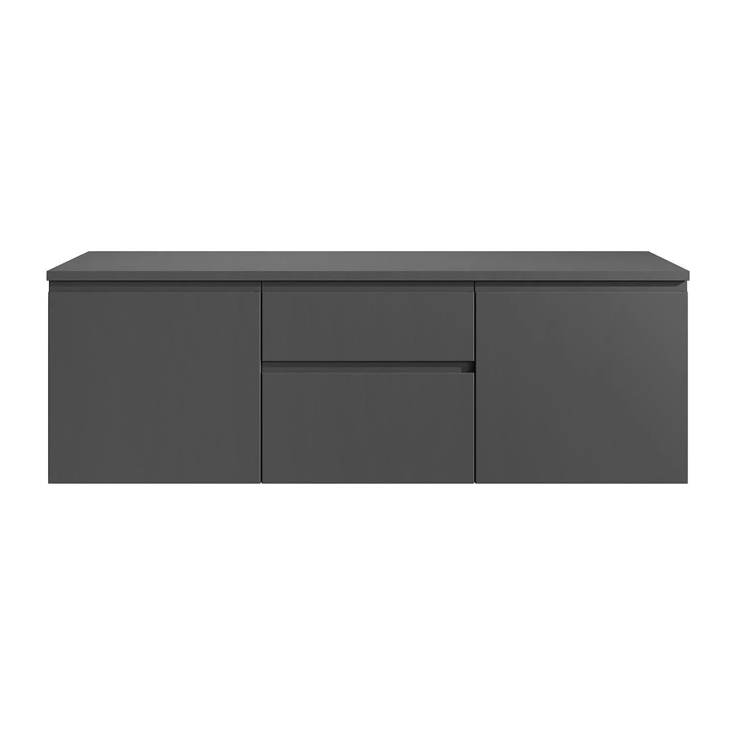 Vente-unique Waschbeckenunterschrank Jimena Grau 150 cm