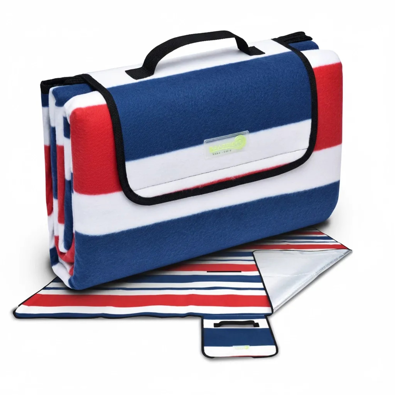 Beautissu Bella SE Picknickdecke 200x200cm Blau Gestreift