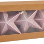Weihnachtsdeko: 3 rosa Sterne als Baumbehang im Karton.