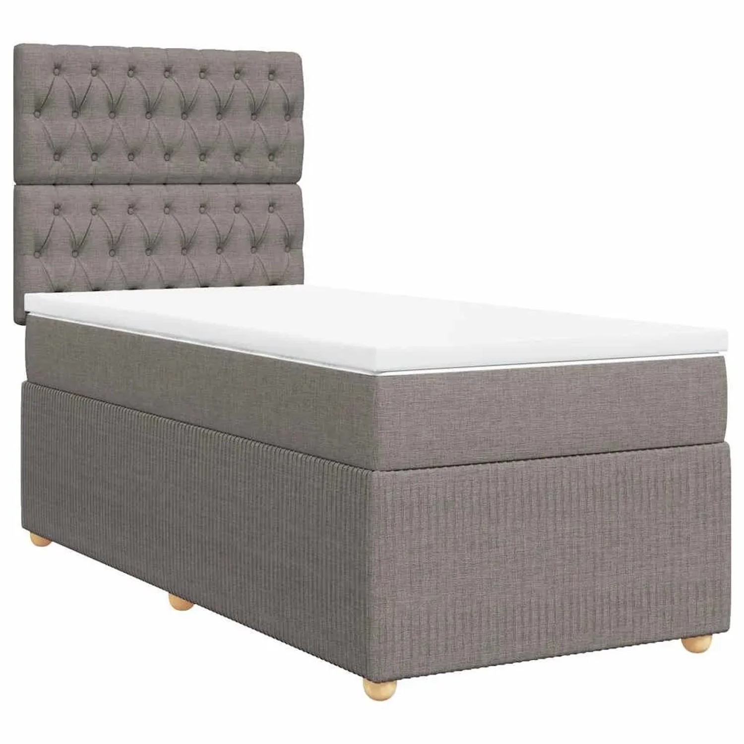 vidaXL Boxspringbett mit Matratze Taupe 90x190 cm Stoff 3291922 günstig online kaufen