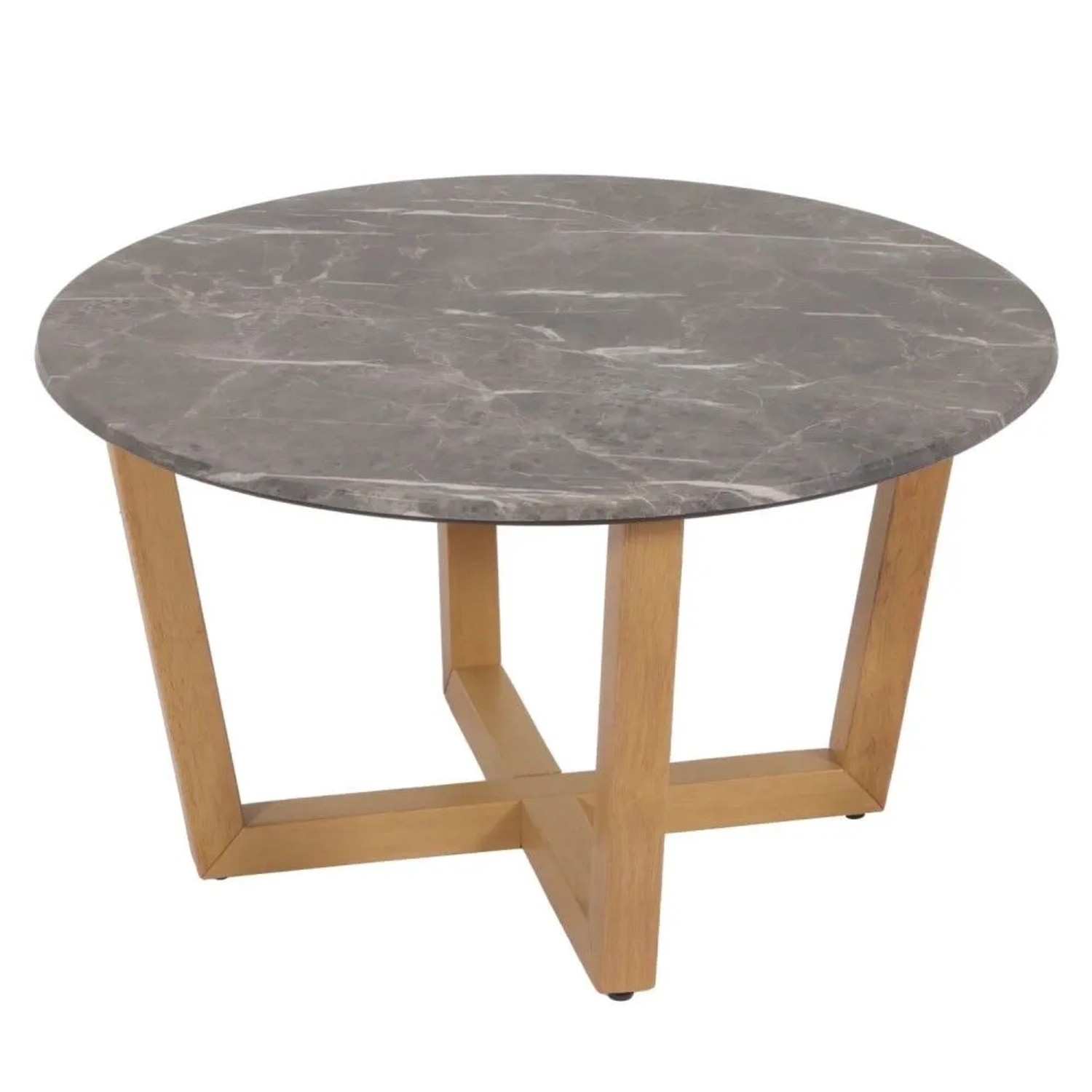 MCW Couchtisch M61 Marmor/Stein-Optik Helles Gestell