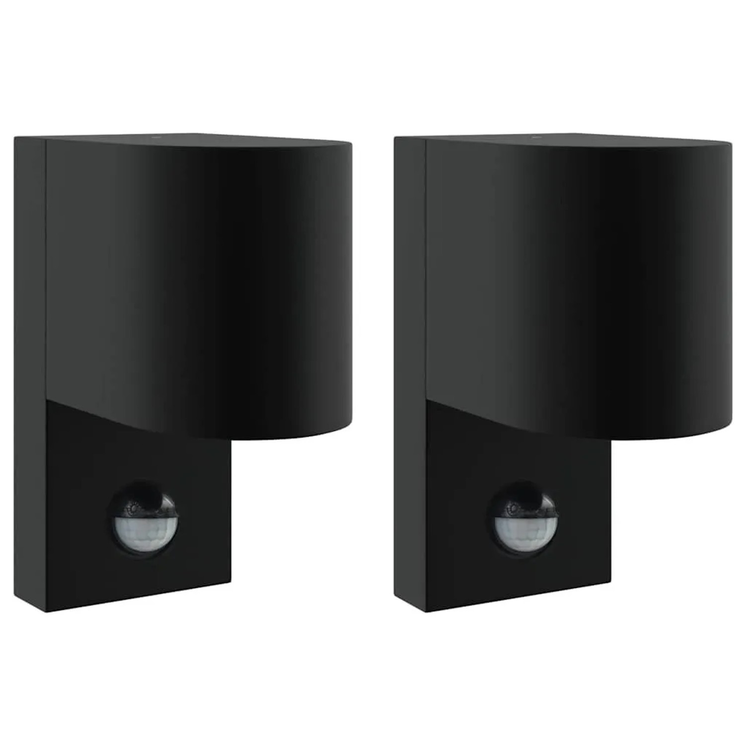 vidaXL Außenwandleuchte 2 Stk Schwarz 12 x 7 x 15 cm Edelstahl 4005982
