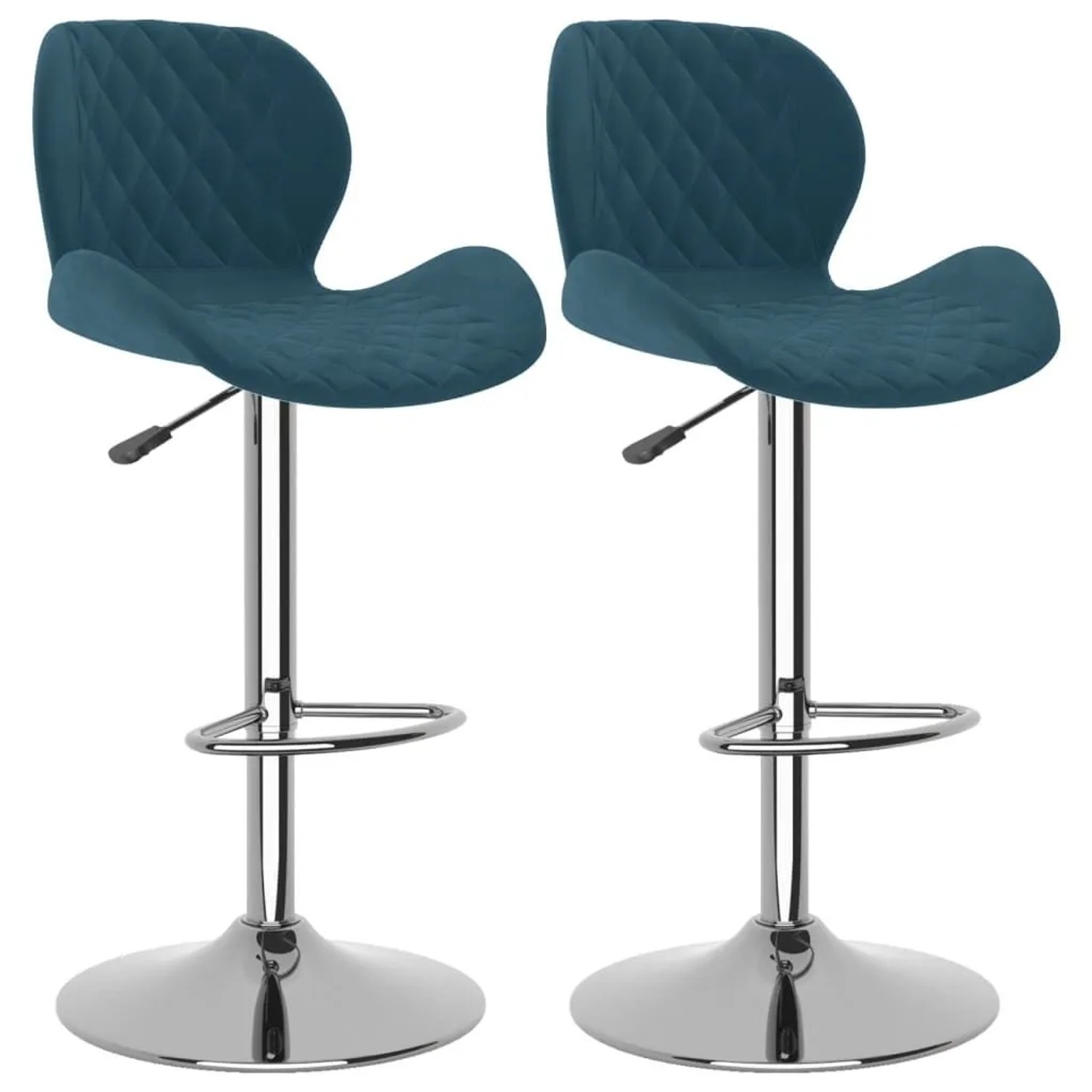 vidaXL Barhocker 2 Stk Blau Samt 334915