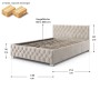 Juskys Polsterbett Nizza 140 x 200 cm mit Bettkasten & LED Beleuchtung in Beige_10