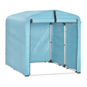 SoBuy Fahrradgarage für 2-4 Fahrräder Geräteschuppen mit UV-Schutz 159x165x219cm Blau KLS11-L-BL