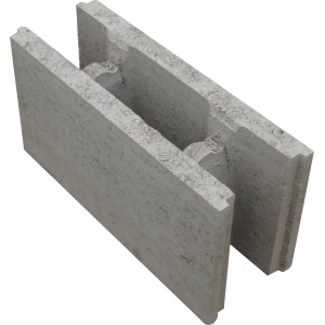 Grauer Schalungsstein (50x25x11,5 cm) für Mauern, Stützwände und Fundamente.
