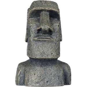 Aquadella Aquarium Deko Rano, Moai-Skulptur, ca. 17 cm hoch, für Süß- und Salzwasser geeignet.