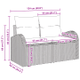 vidaXL Garten-Sofa-Set, 7-teilig, schwarz, Poly Rattan, mit Maßangaben. Ideal für Garten und Terrasse.