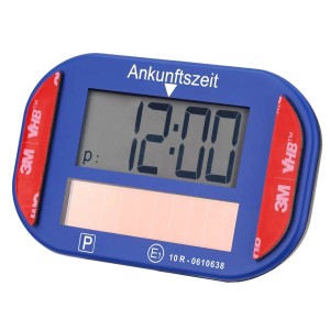 Technaxx TX-337 Solar-Parkscheibe mit digitaler Anzeige der Ankunftszeit.