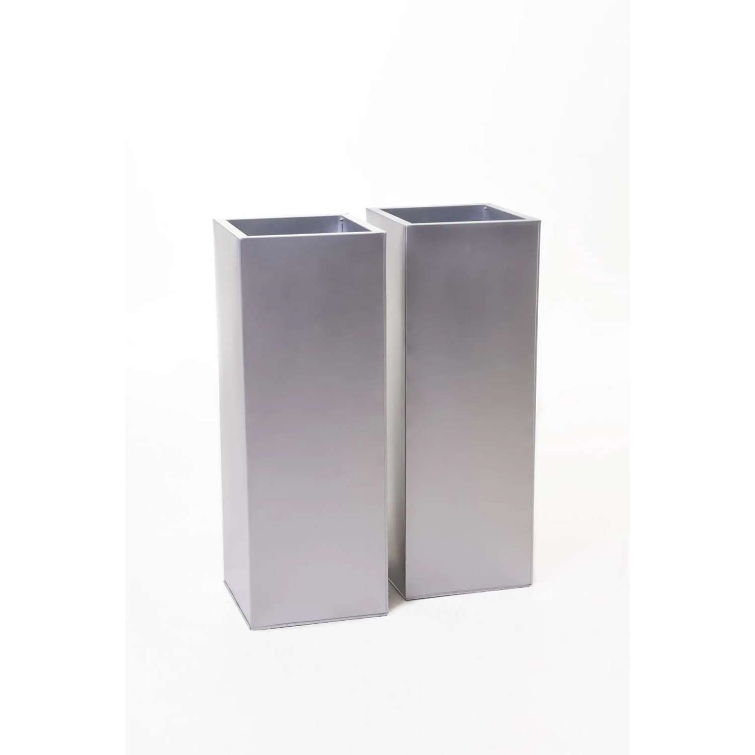 Vivanno Pflanzkübel Block 29 cm x 29 cm x 80 cm Silber