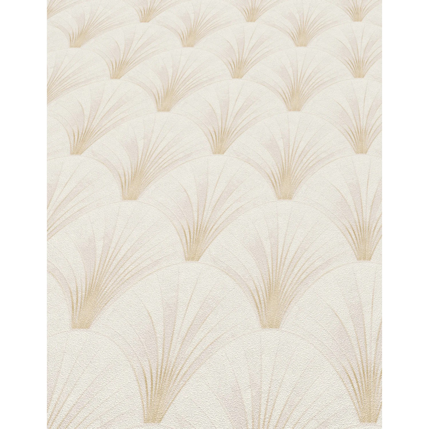 Erismann Vliestapete Elle Decoration 4 Avantgarde Creme mit Art Deco Fächer-Muster.