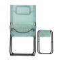 Svita Tomra Liegestuhl mit Hocker, klappbar, blau. Campingstuhl mit Kopfkissen.
