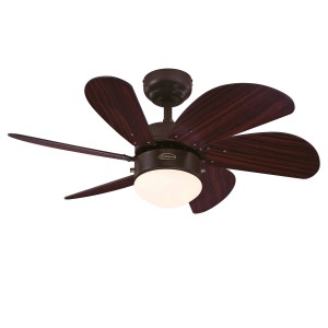 WESTINGHOUSE Deckenventilator Turbo Swirl Espresso, 76 cm, mit Lampe und Zugketten.