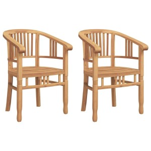 vidaXL Gartenstühle 2 Stk Braun 63 x 58 x 89 cm Teak-Massivholz 42008383