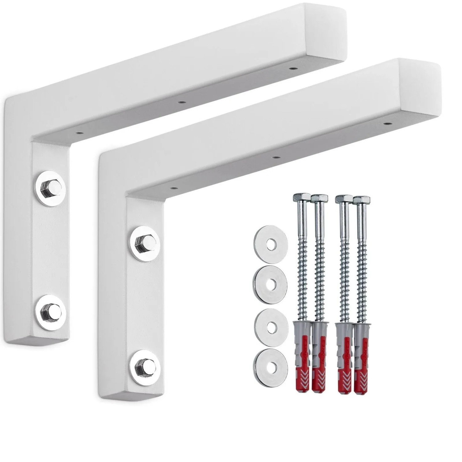 SOTECH 2 x Wandkonsole L-Winkel WK300 300 x 150 x 30 mm Weiß Matt