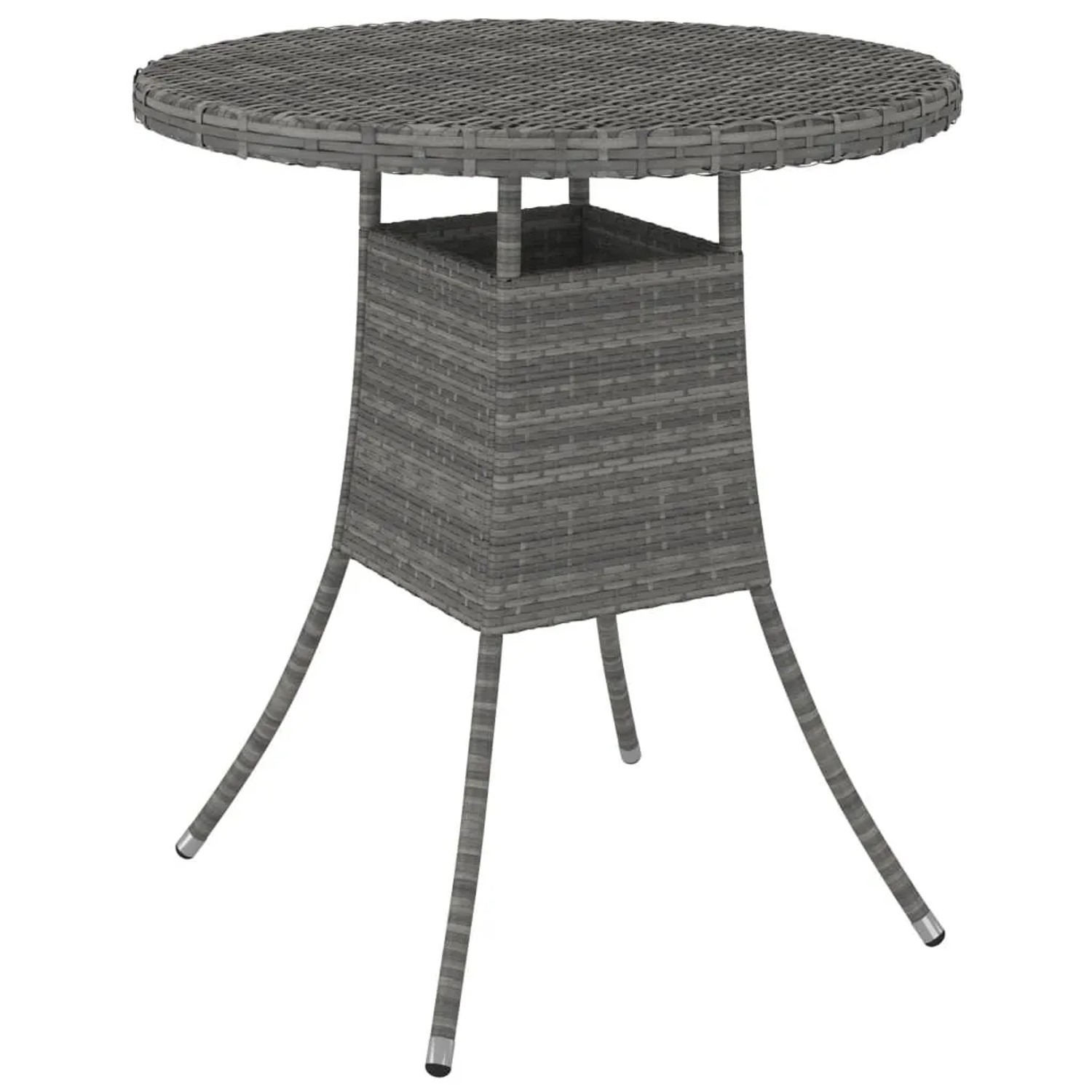 Furnicato Gartentisch Grau 70x70x73 Cm Poly Rattan