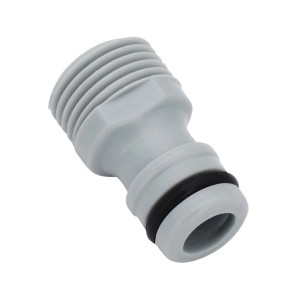 Tifler Hahnstück 1/2 Zoll Außengewinde für Bewässerungssysteme, Adapter aus Kunststoff mit Dichtung.