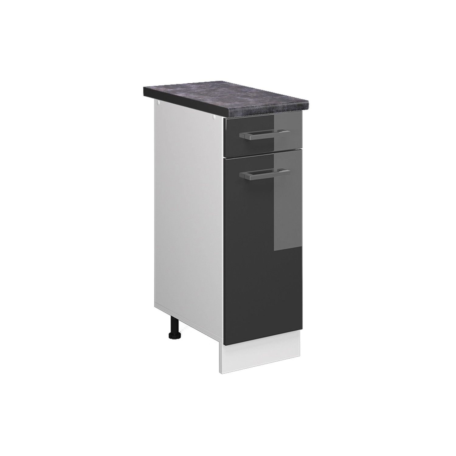 Vicco Küchenunterschrank R-Line Anthrazit Hochglanz/Weiß 30 cm AP Anthrazit