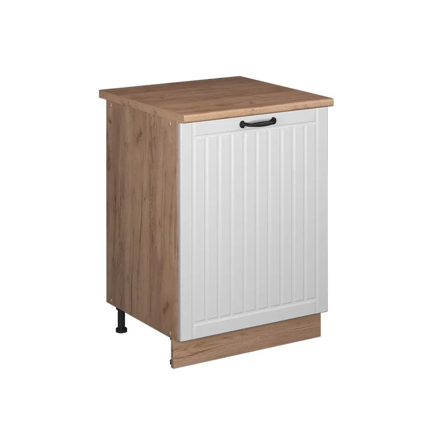Vicco Küchenunterschrank Fame-Line Weiß Landhaus/Goldkraft Eiche 60 x 82 1 Tür mit Arbeitsplatte Art Nr 65215