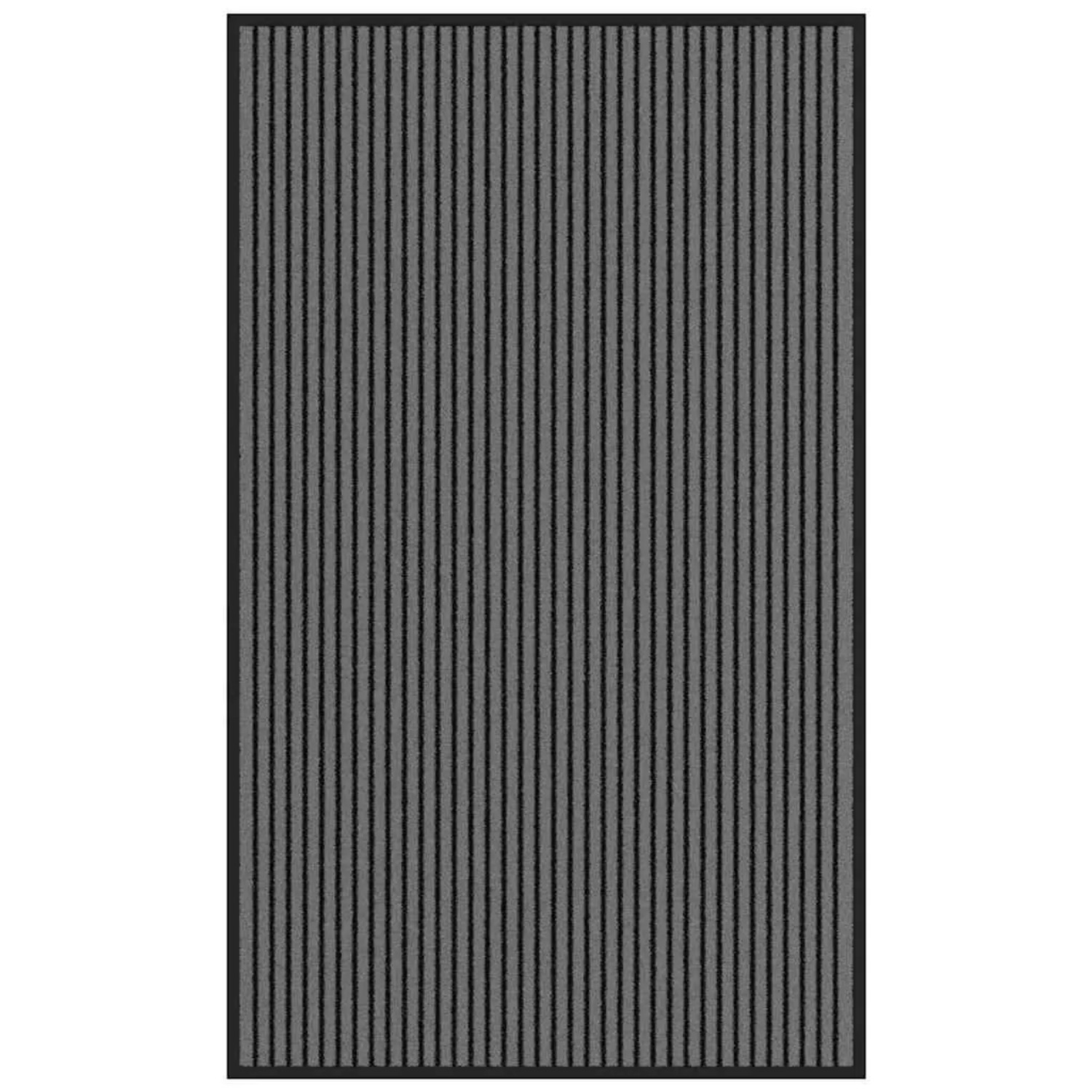 vidaXL Fußmatte Streifen Schwarz und Grau 90x150 cm 4105596 günstig online kaufen