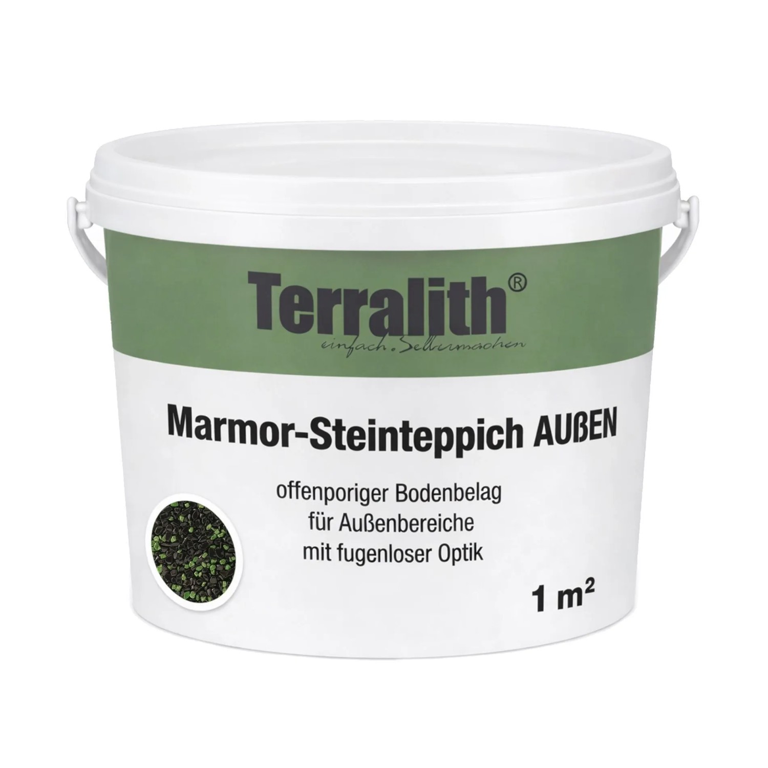 Terralith Metallic Steinteppich Metallic Mix 601 für 1 m² Außen Fein 2-4 mm