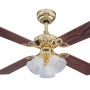 WESTINGHOUSE Deckenventilator Princess Trio, 105 cm, Messing poliert, mit Beleuchtung und Zugketten.