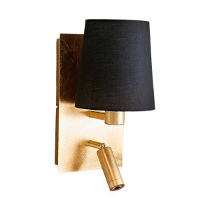 Lindby Wandleuchte Wandlampe Innen Aiden 8032171 Modern in Schwarz aus Textil 1-flammig E14 Wohnzimmerleuchte