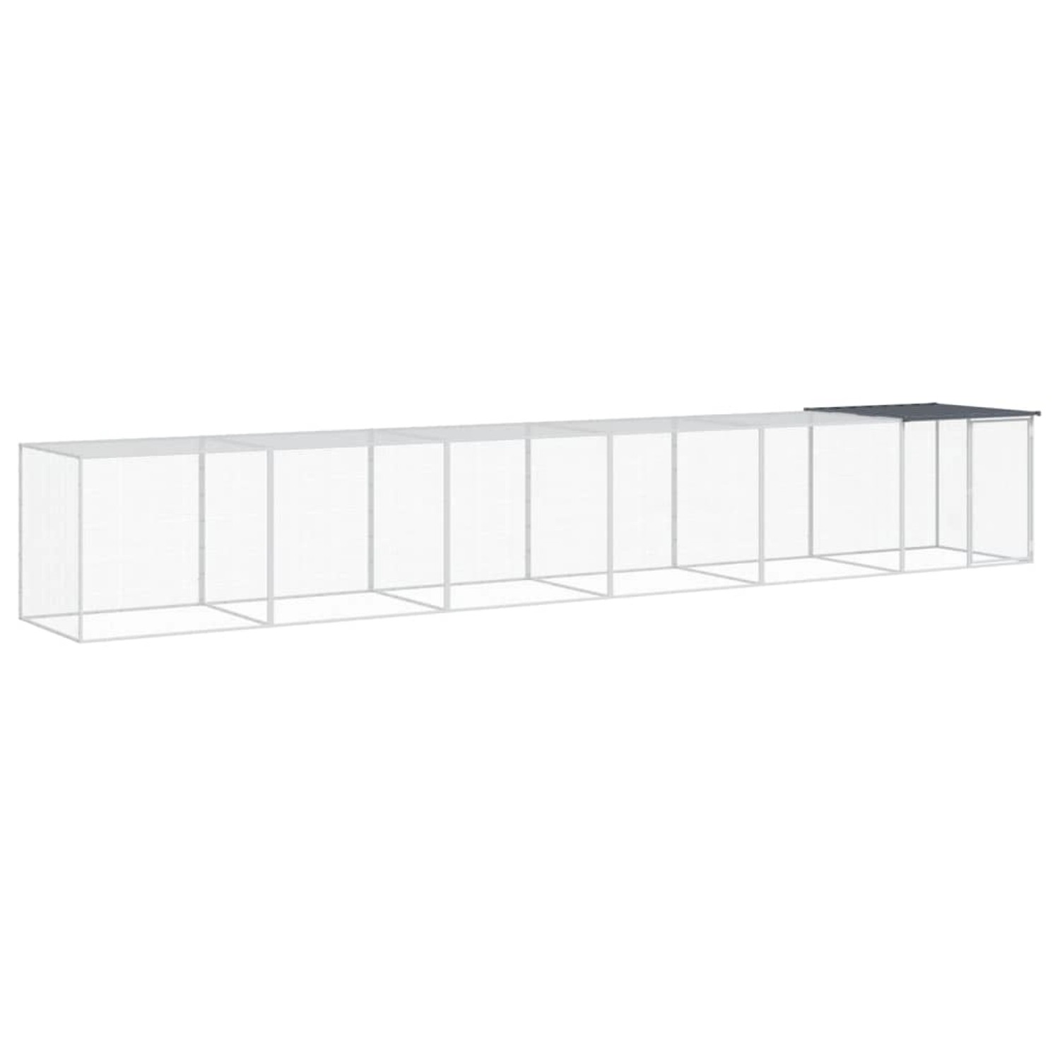 vidaXL Hühnerkäfig mit Dach Anthrazit 603x98x90 cm Verzinkter Stahl Modell 1