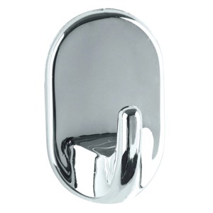 Wenko Ovalhaken Chrom, 3er-Set. Wandhaken aus verchromtem Kunststoff für Bad und Haushalt.