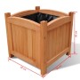 Quadratischer DELUKE Blumenkasten RIOS aus Tannenholz, braun, 30x30x30 cm, für Garten und Balkon.