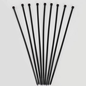 Schwarze Aquagart Kabelbinder, 300mm, für Zaunblende, Schattiernetz und Bauzaun.