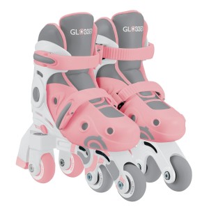 Globber Learning Skates 2in1 Inline- und Quad-Skates Kinder Verstellbar Gr.26-29 ABEC 9 Rollengröße 48x24 mm Rosa