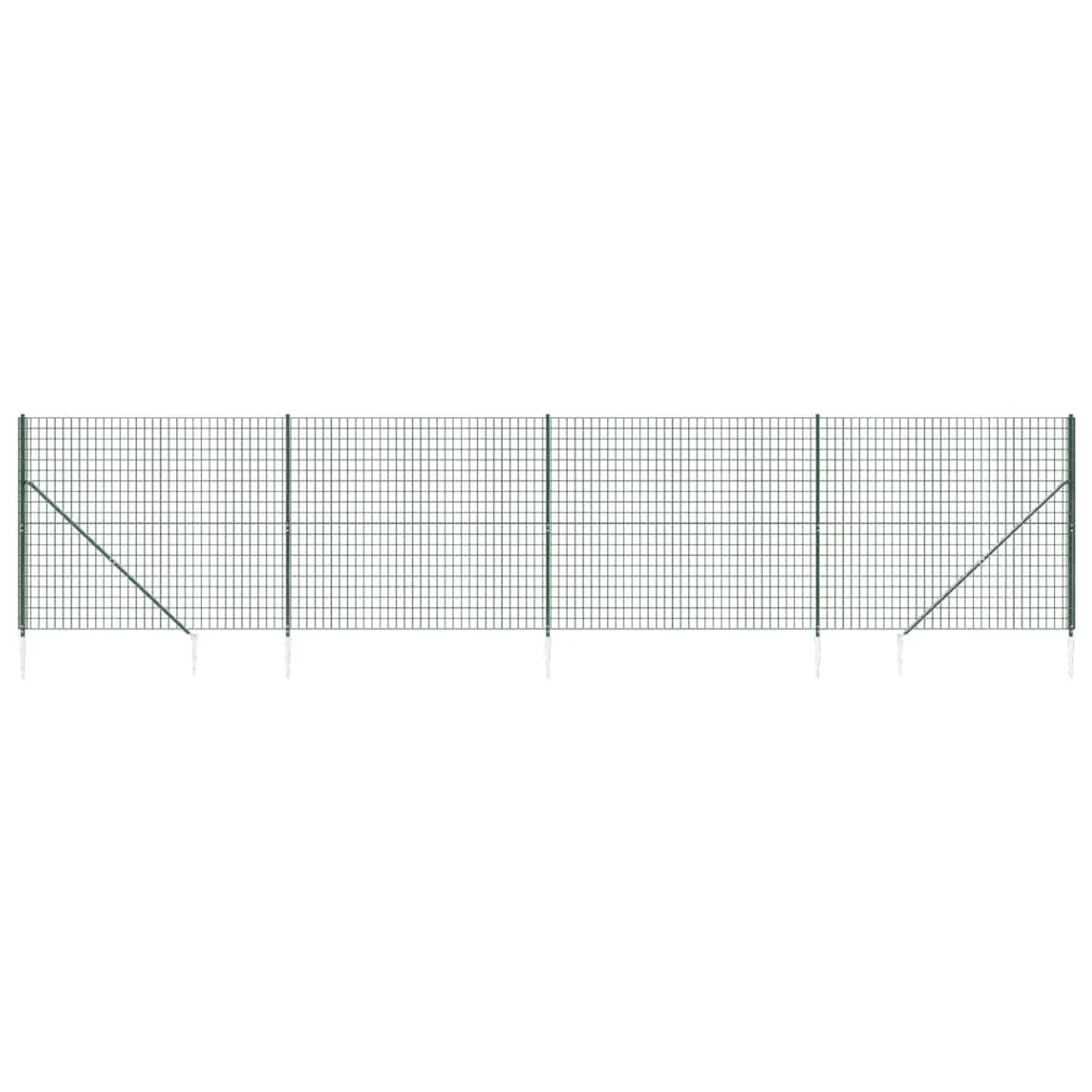 vidaXL Maschendrahtzaun mit Bodenhülsen Grün 2x10 m 154118 günstig online kaufen