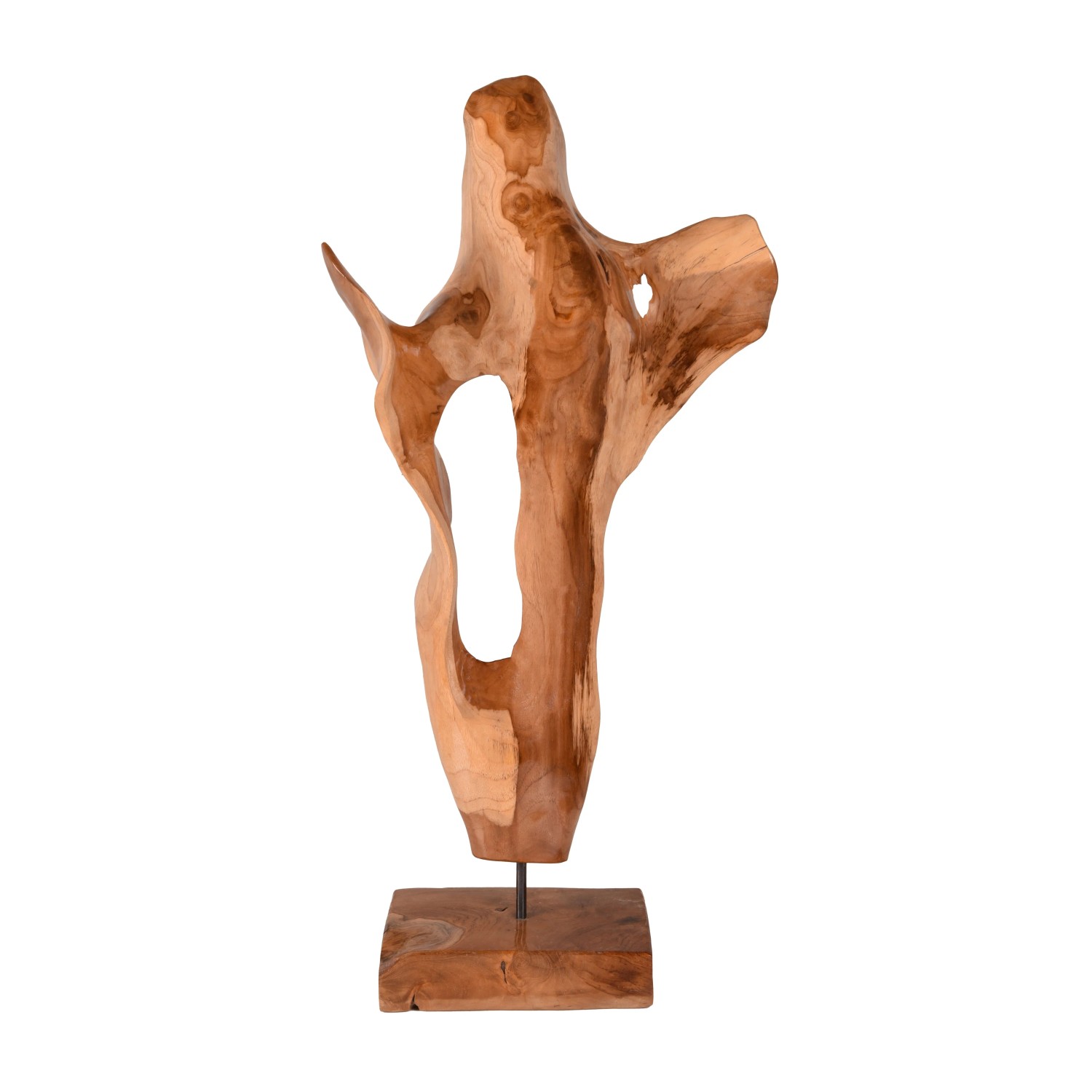 DELUKE Deko-Skulptur INÉS Teak Lackiert 85x43,5x17cm Dekoration Wohnzimmer Büro