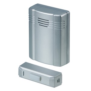 REV Funk-Gong 25m, silberne Türklingel mit Sender für den Innenbereich.