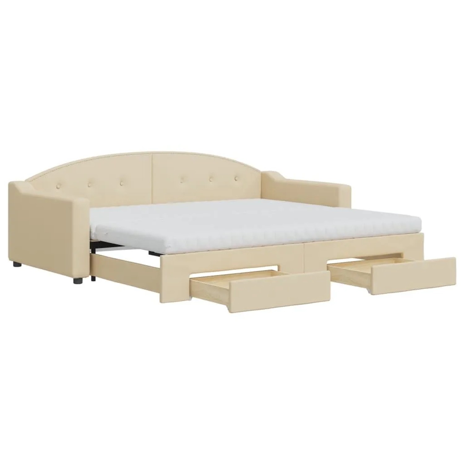 vidaXL Tagesbett Ausziehbar mit Schubladen Creme 90x200 cm Stoff 3197588 günstig online kaufen