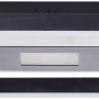 Moderne LED-Deckenleuchte Baldo in Schwarz-Holz Optik, 30x28 cm, für Innenräume.
