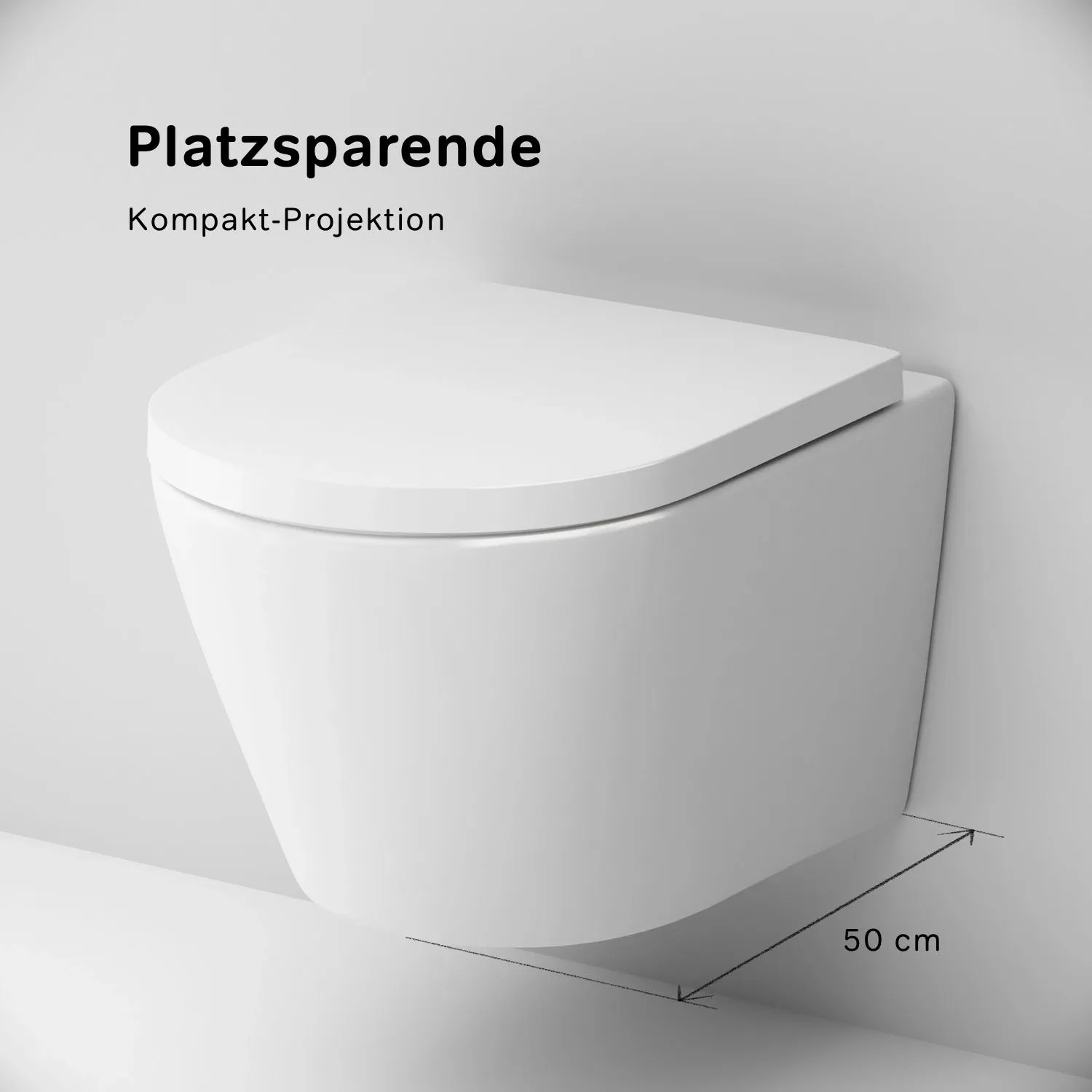 AM.PM Wand-WC mit Softclose-Sitz, spülrandlos. Hänge-WC aus Sanitärporzellan, weiß.