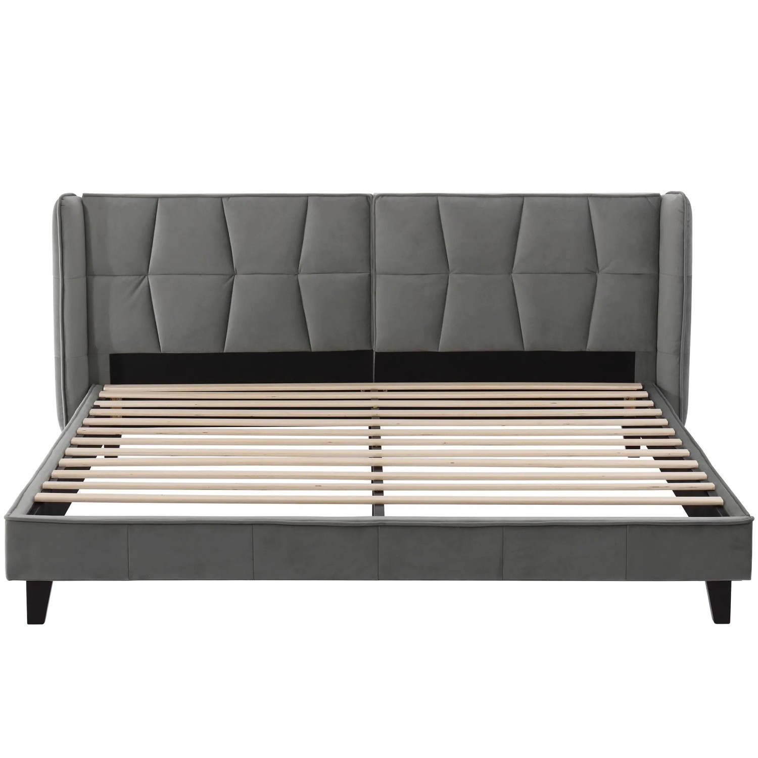 Okwish Polsterbett 180x200cm Mit Kopfteil Schlafzimmer Grau Ohne Matratze