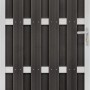 Anthrazitfarbene WPC-Tür mit Aluminiumrahmen, 180x100 cm, für Sichtschutzzaun.