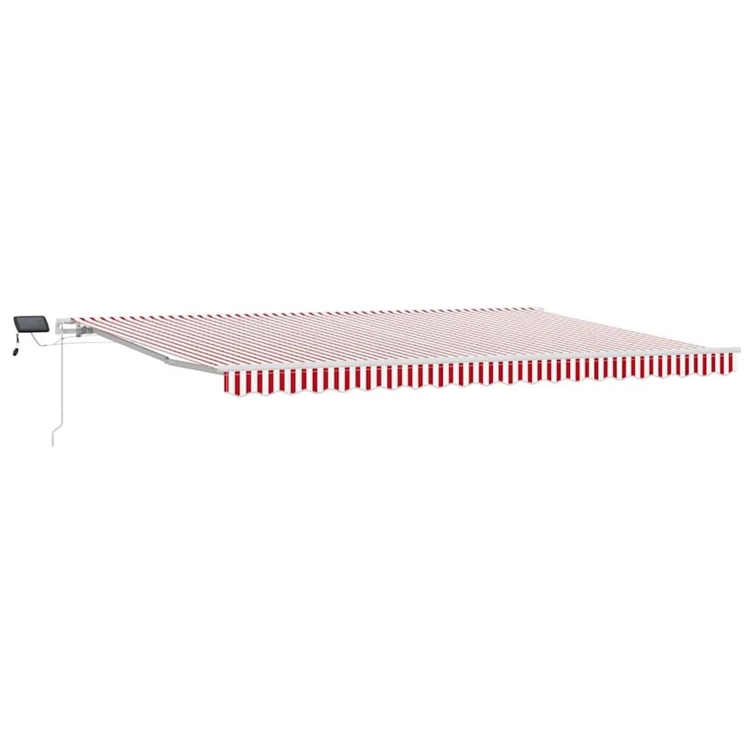 vidaXL Einziehbare Markise Rot und Weiß 500 x 300 cm Stoff und Stahl 3331262