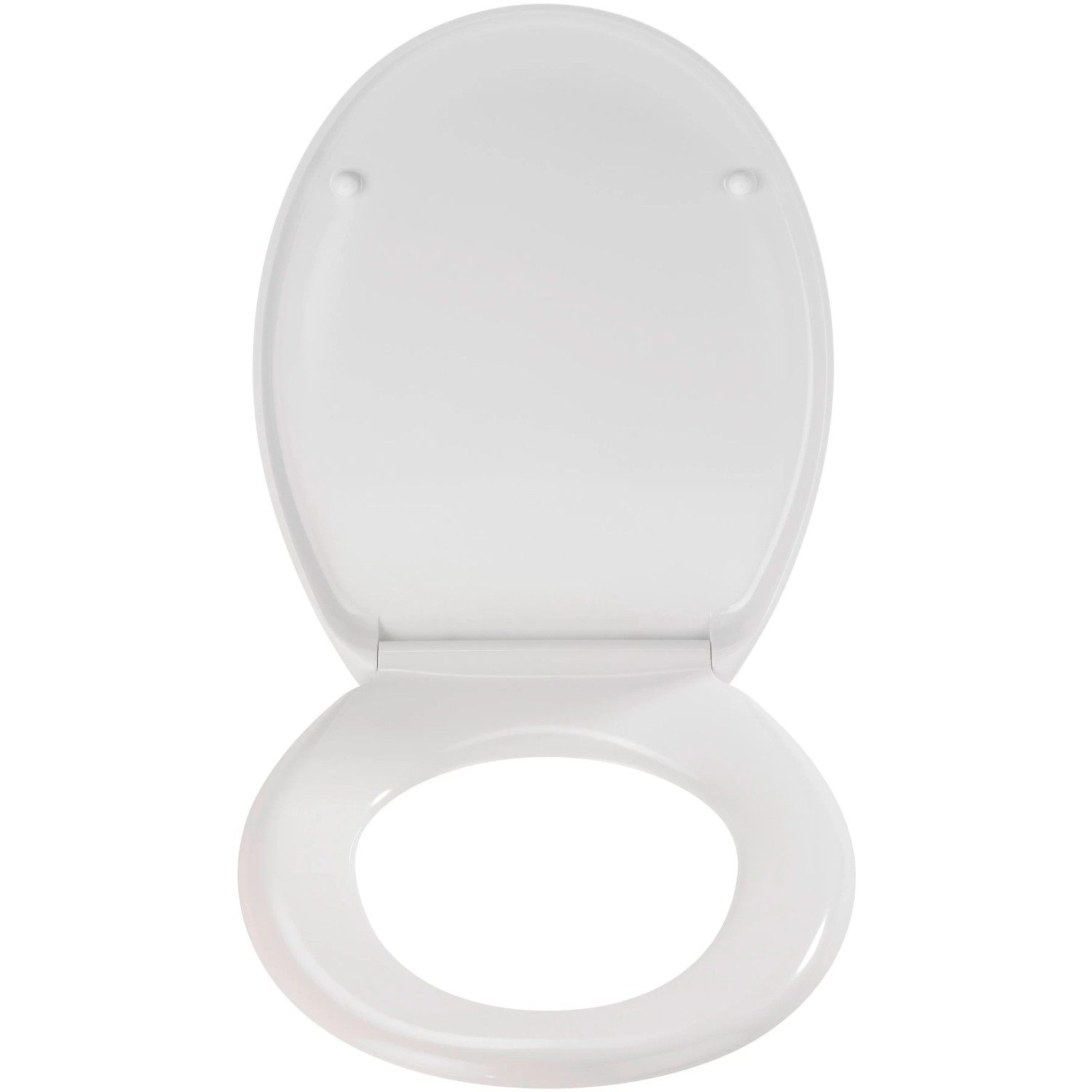Weißer Wenko Premium WC-Sitz Ottana mit Absenkautomatik und Edelstahl-Befestigung.