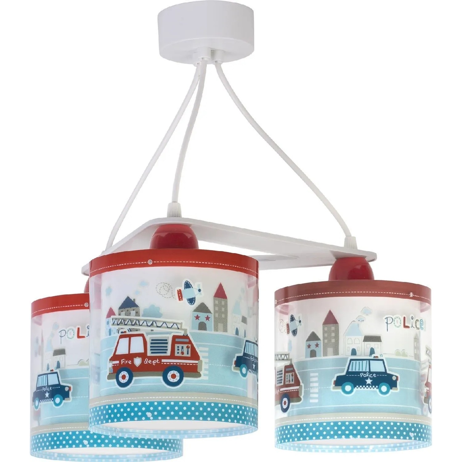 Dalber  KinderDeckenlampe 3 Lichter Polizei und Feuerwehr