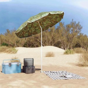 vidaXL Sonnenschirm mit Tarnmuster, 161x161x193cm, ideal für Strand und Garten.